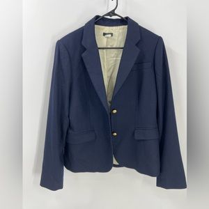 J.Crew 2009 edition classic blue wool blend lined blazer 12 T